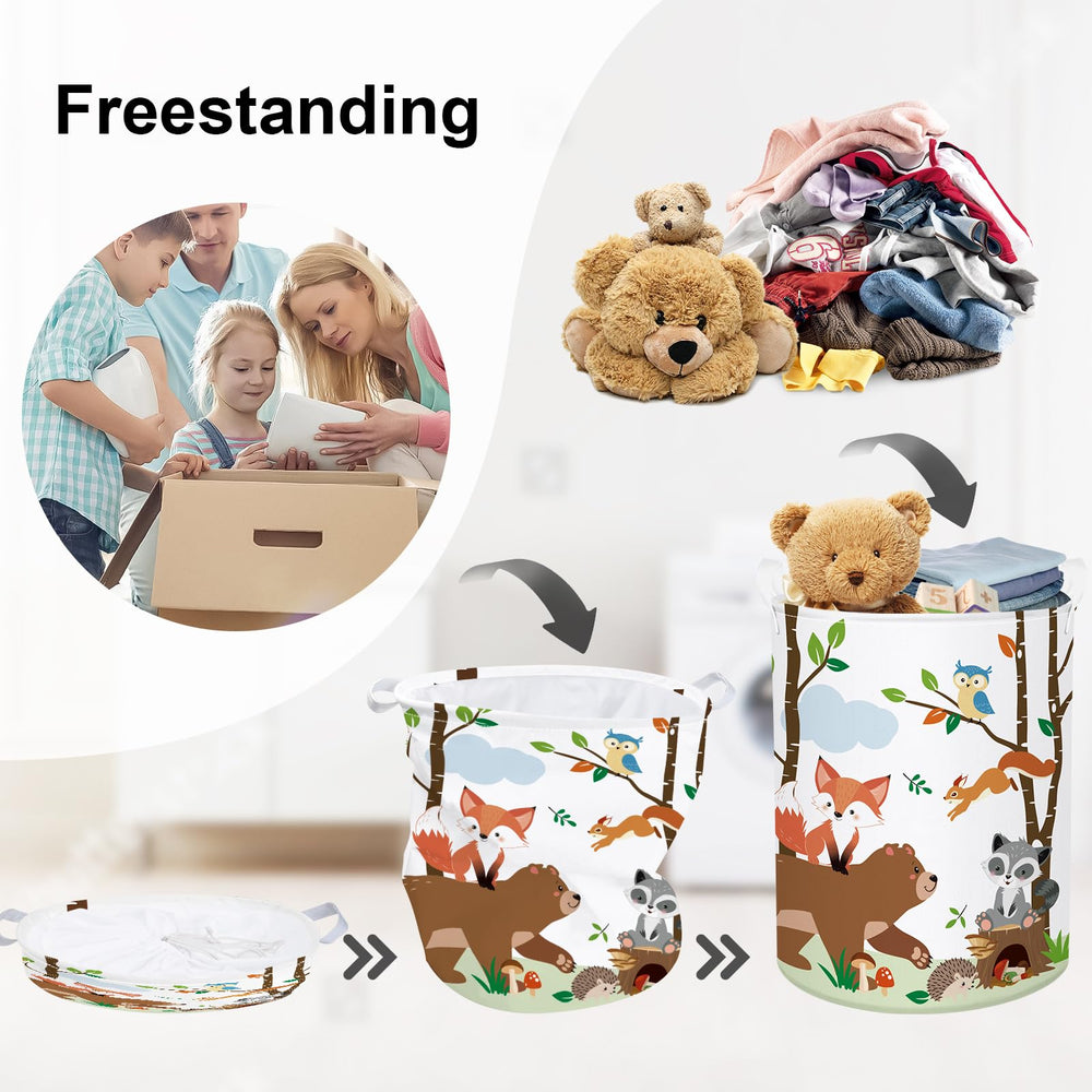 HUUMONSS foldable freestanding laundry hampers keeps bulky loads neatly upright.