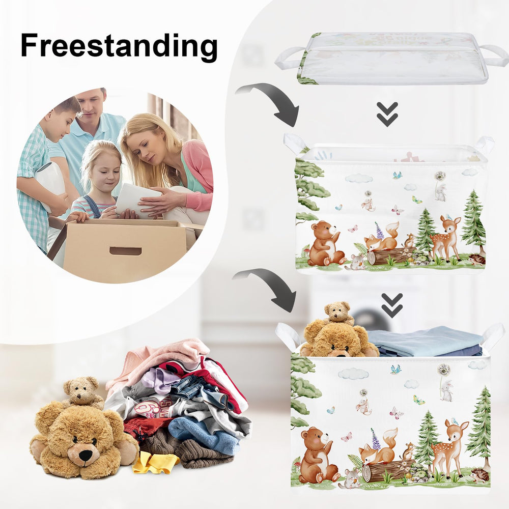 HUUMONSS collapsible storage basket forest design saves space and cleanup