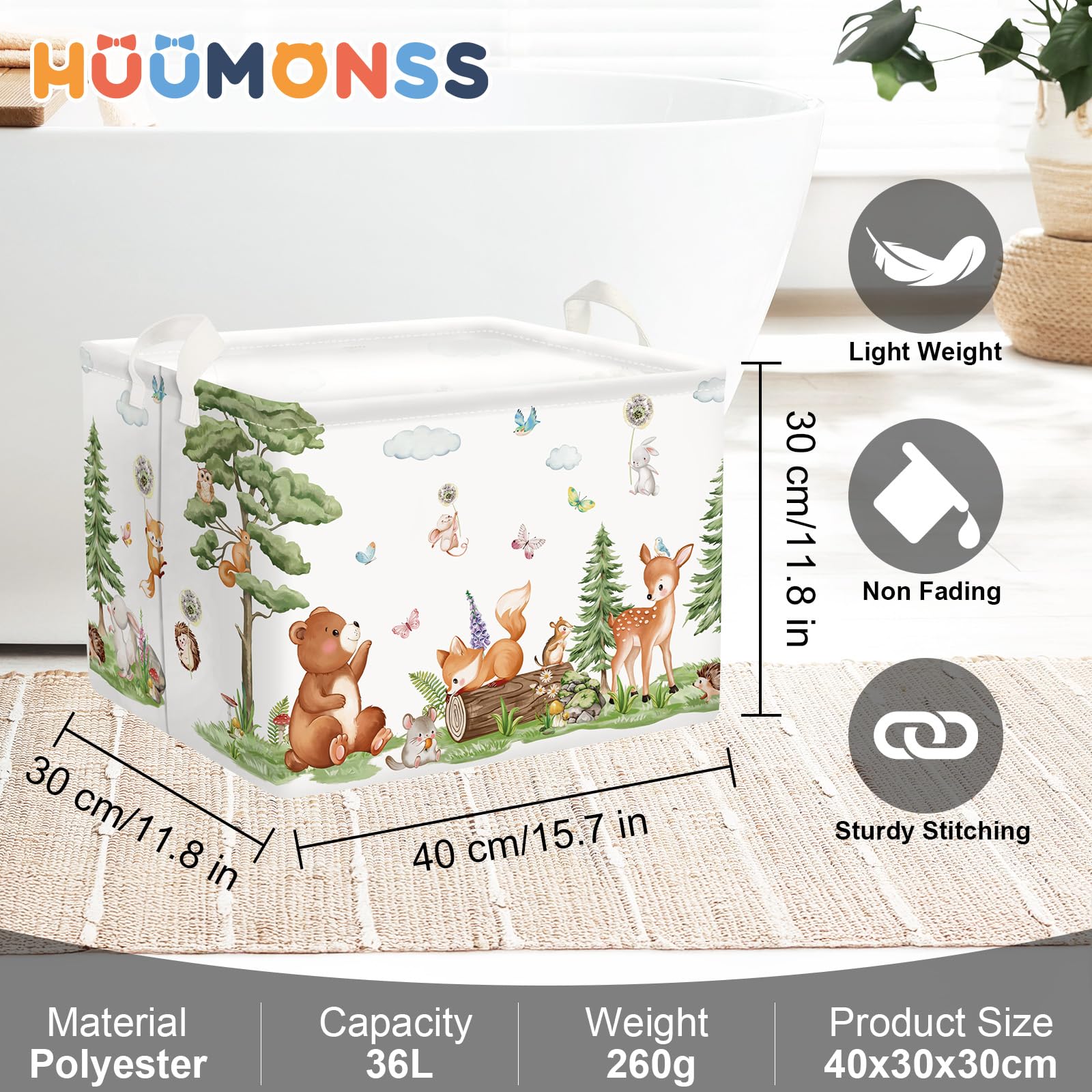HUUMONSS forest animals nursery decor option blends with kids rooms