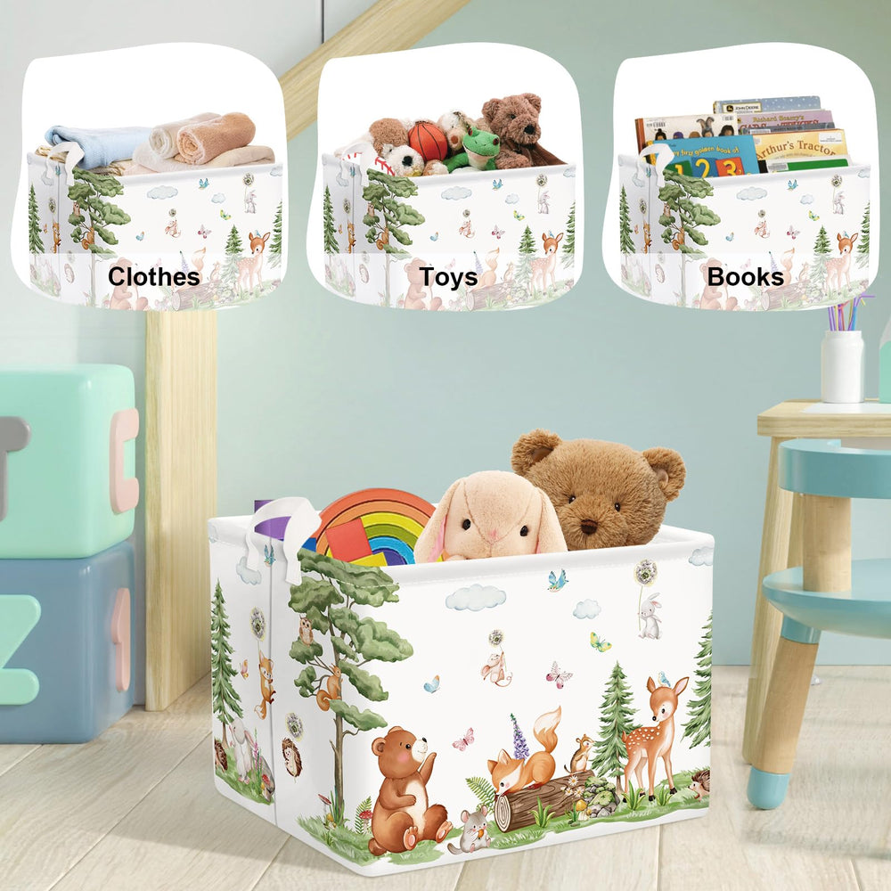 HUUMONSS forest animals under bed organizer keeps clutter out of sight