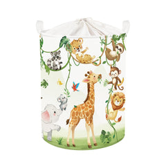 HUUMONSS Giraffes laundry hamper with handle for easy laundry transport.