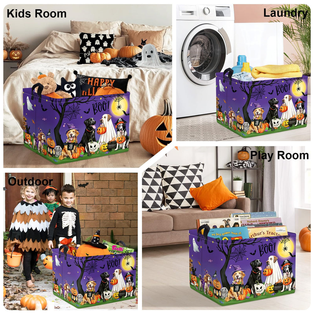 HUUMONSS Folded Halloween Basket: compact, portable storage for travel or dorm life.