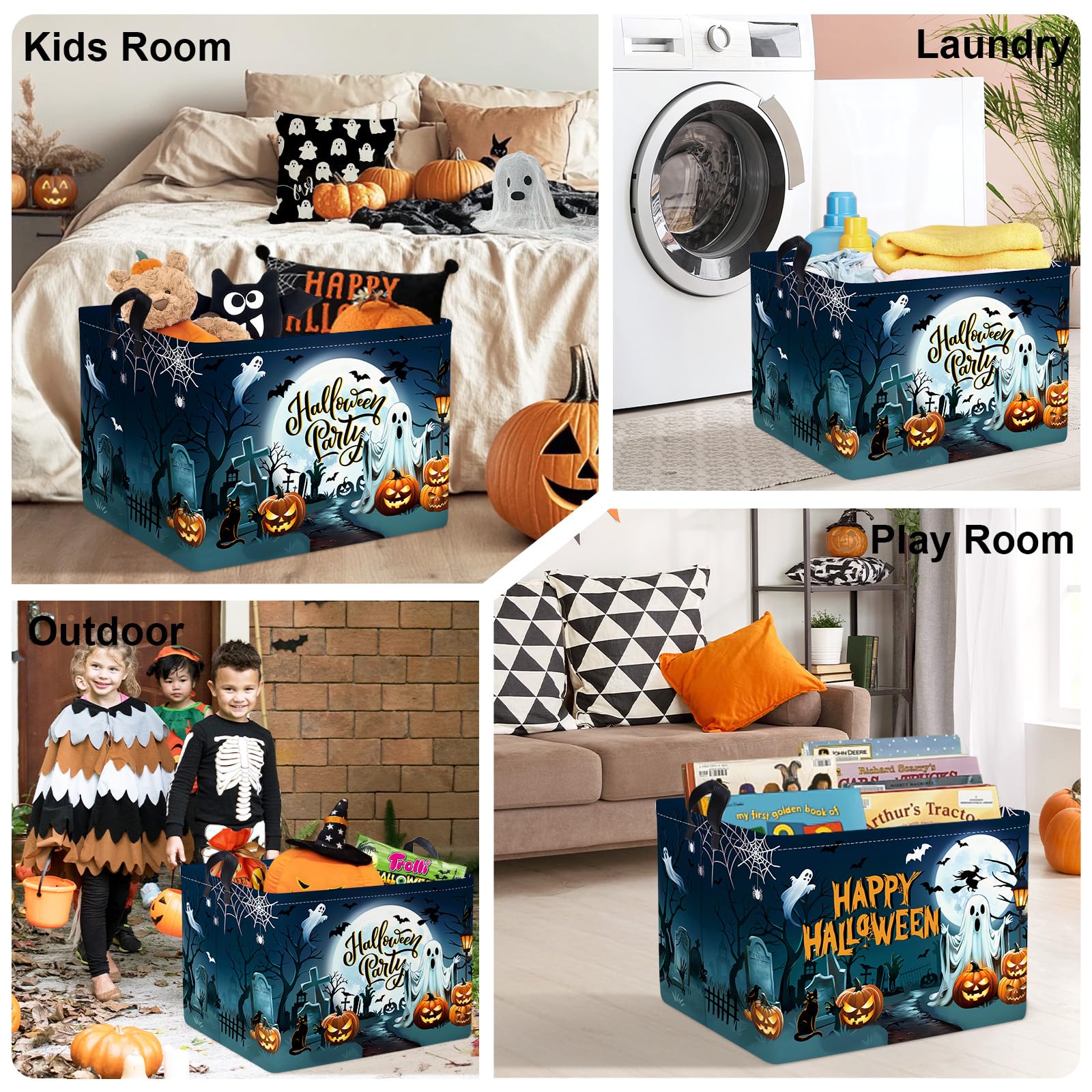 HUUMONSS Halloween basket fits nursery or dorm rooms with spooky charm