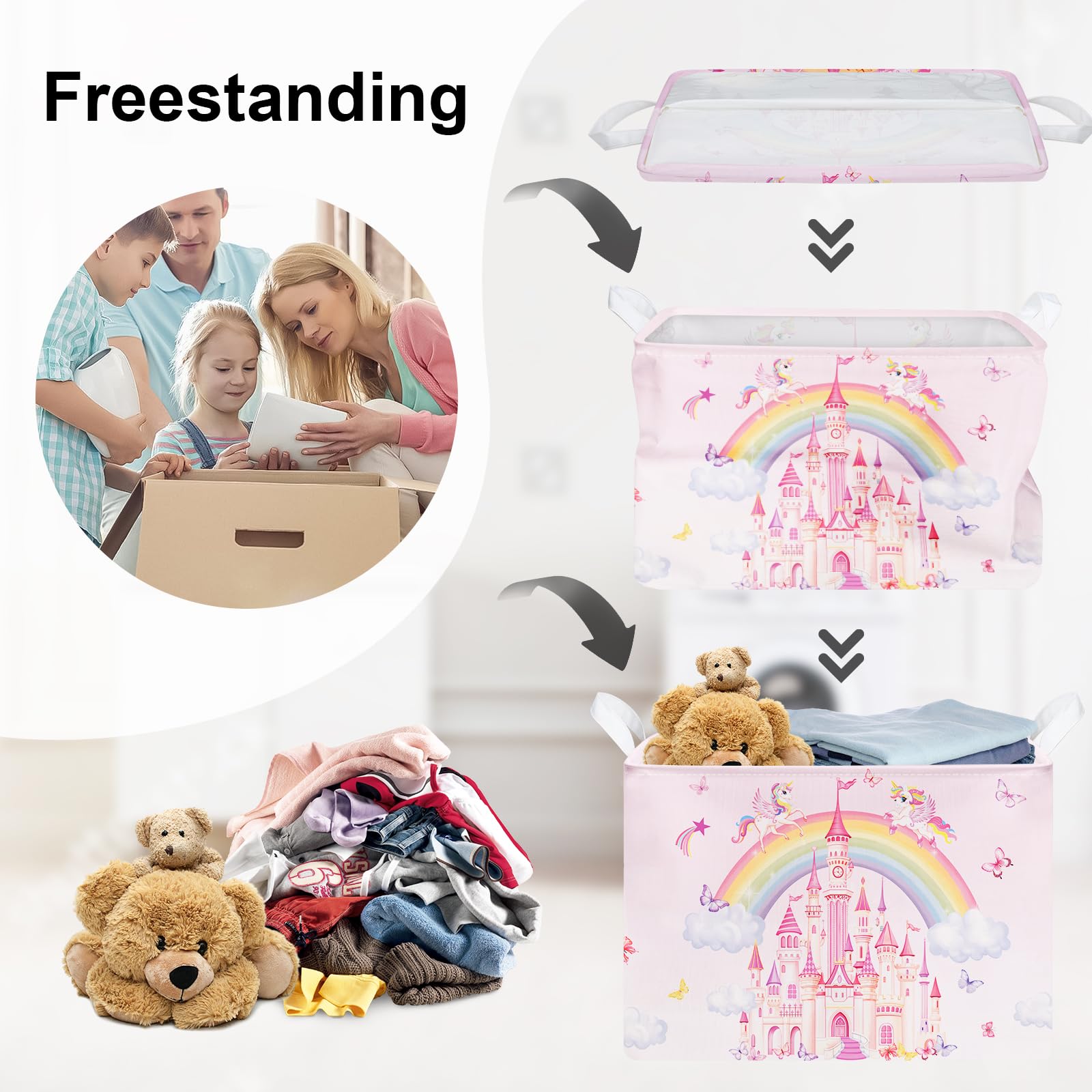 HUUMONSS kid room book shelf basket helps tidy toys and magazines.
