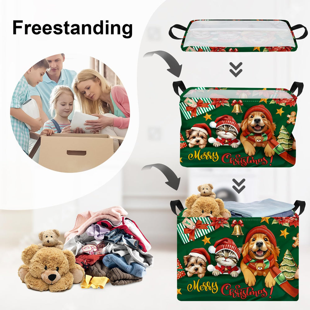 HUUMONSS kid-friendly basket with cartoon pattern offers bright, easy toy organization