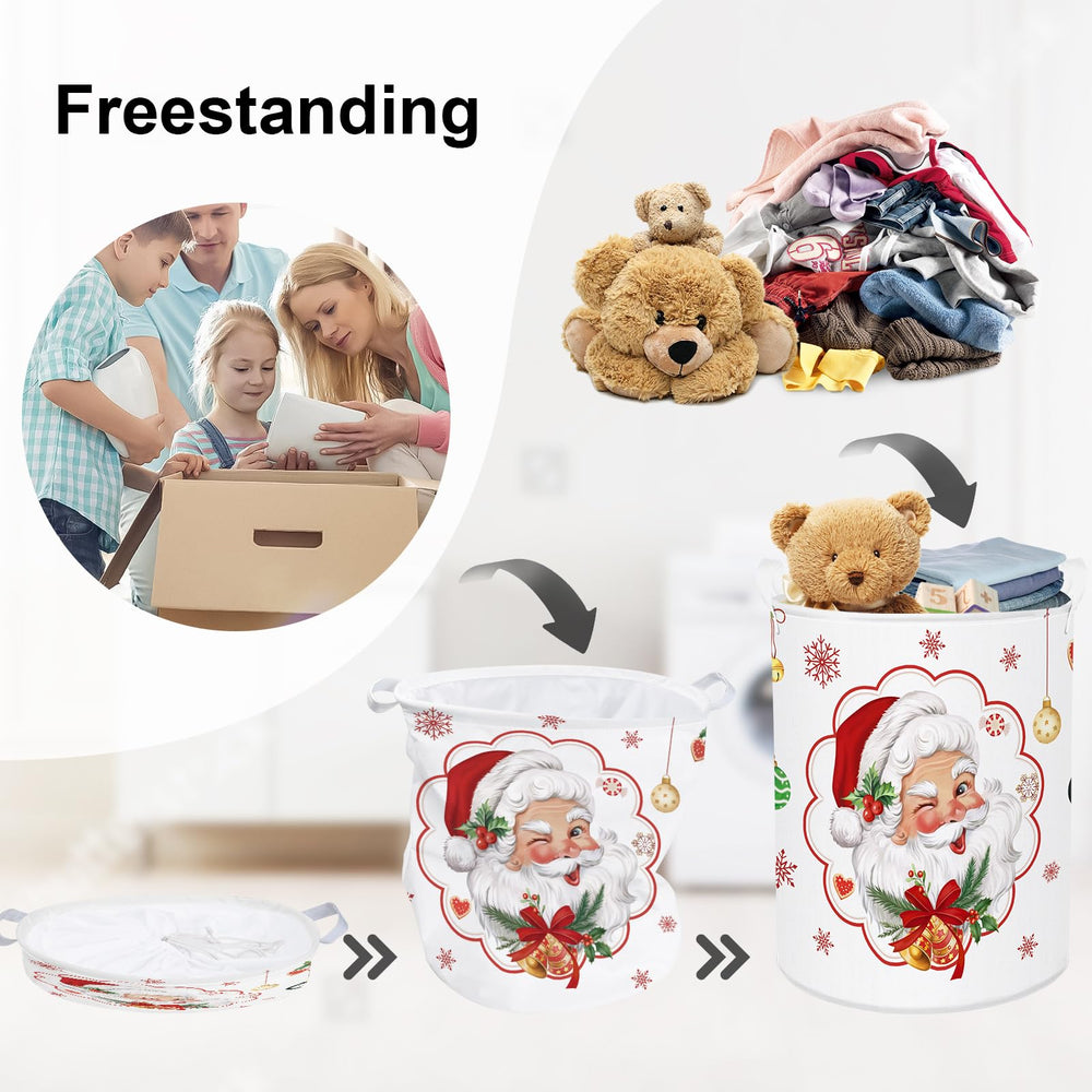 HUUMONSS kid-friendly white Christmas basket adds color and organization.