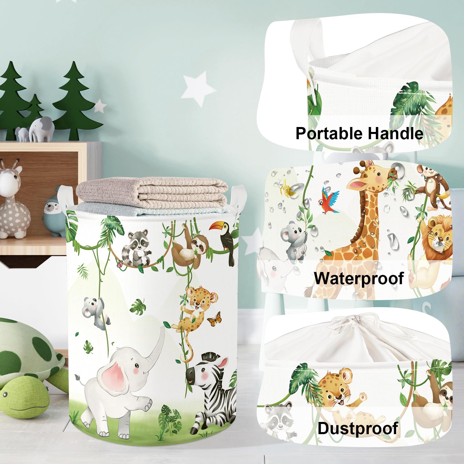 HUUMONSS large 63L nursery hamper holds clothes, toys, and more.
