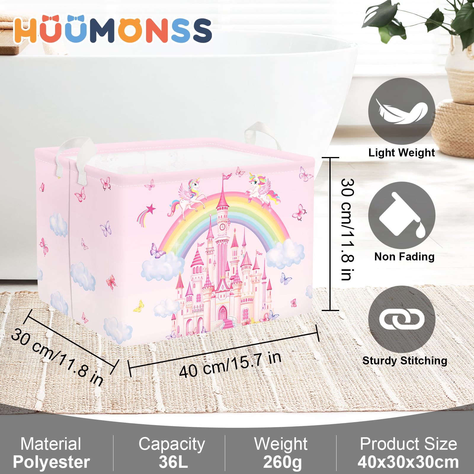 HUUMONSS large kid toy box bin stores toys in a neat, accessible way.