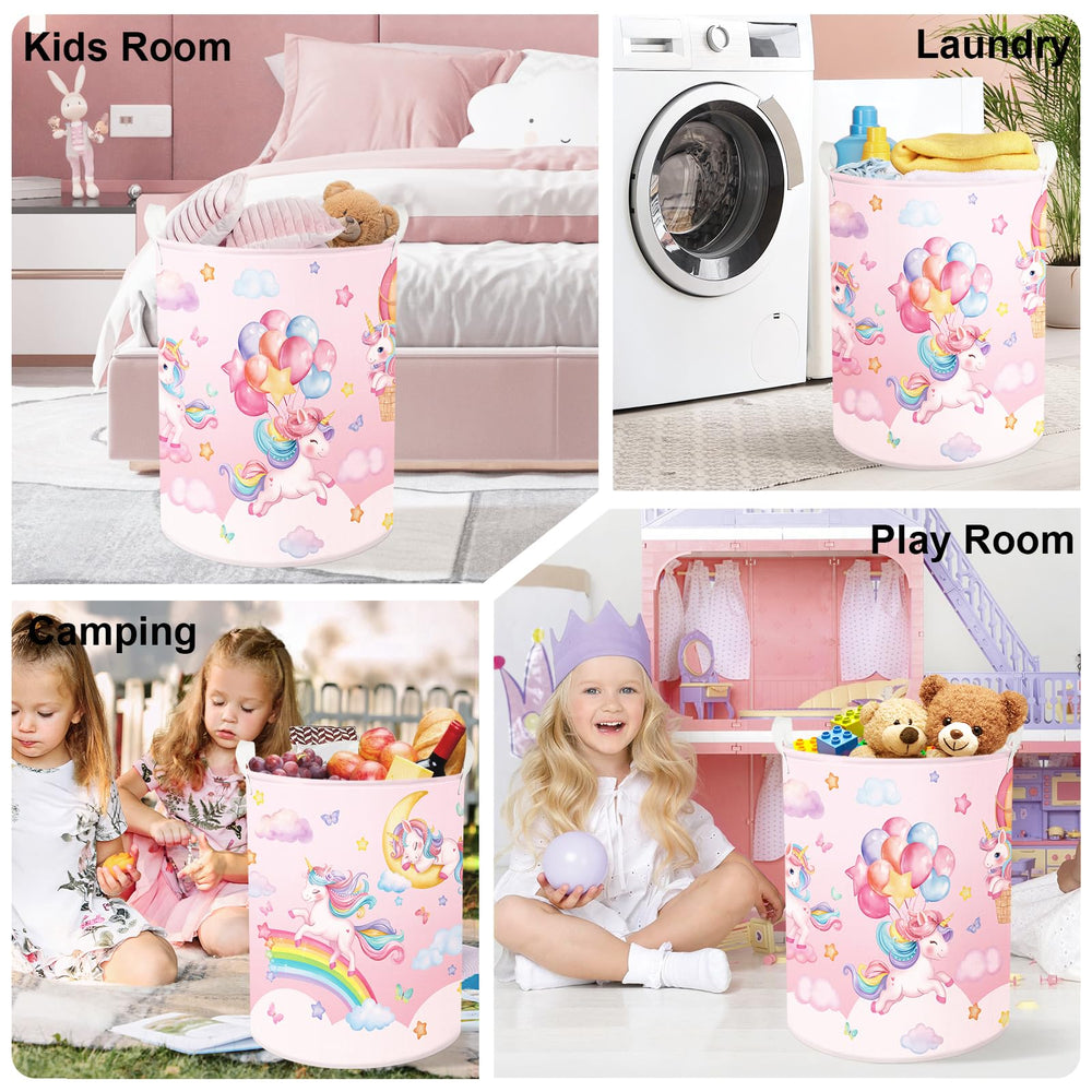 HUUMONSS Rainbow Animals toy-bin design suitable for nurseries and playrooms.