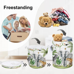 HUUMONSS safari animals elephants pattern shows roomy 63L capacity for toys