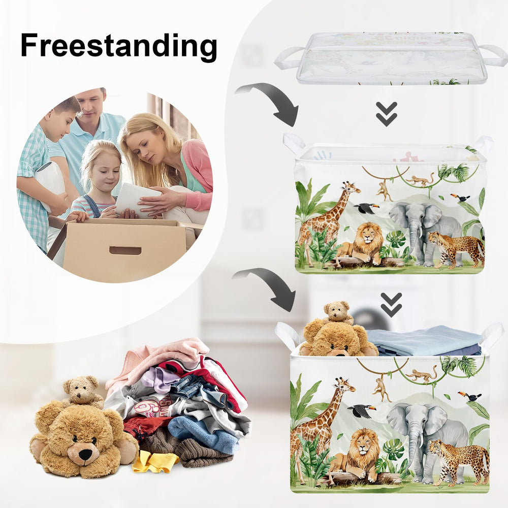 HUUMONSS Safari Animals hamper folded compact for easy storage