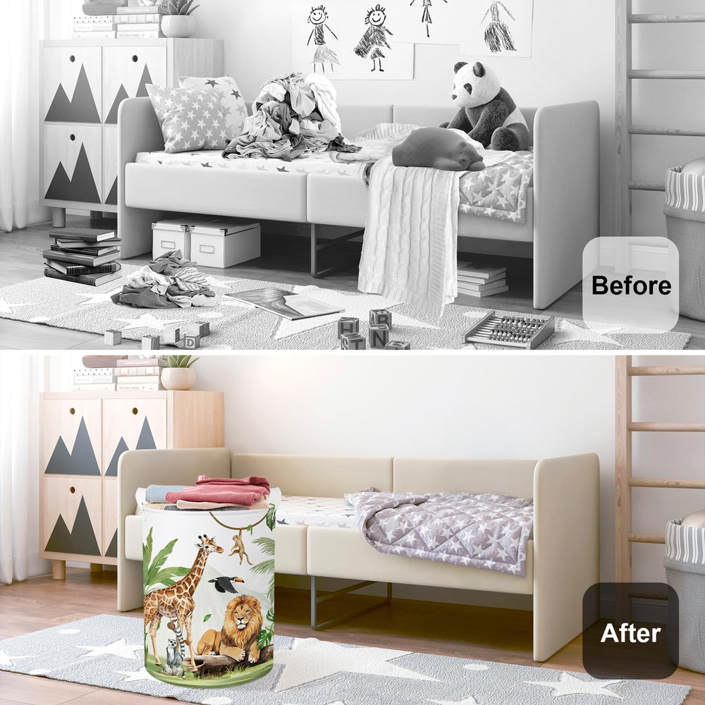 HUUMONSS safari animals lion pattern adds colorful storage for kids' rooms