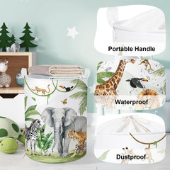 HUUMONSS safari animals zebras pattern keeps clutter tidy in play area
