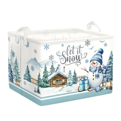 HUUMONSS snowman Christmas gift basket blue 36L for organized toy storage.