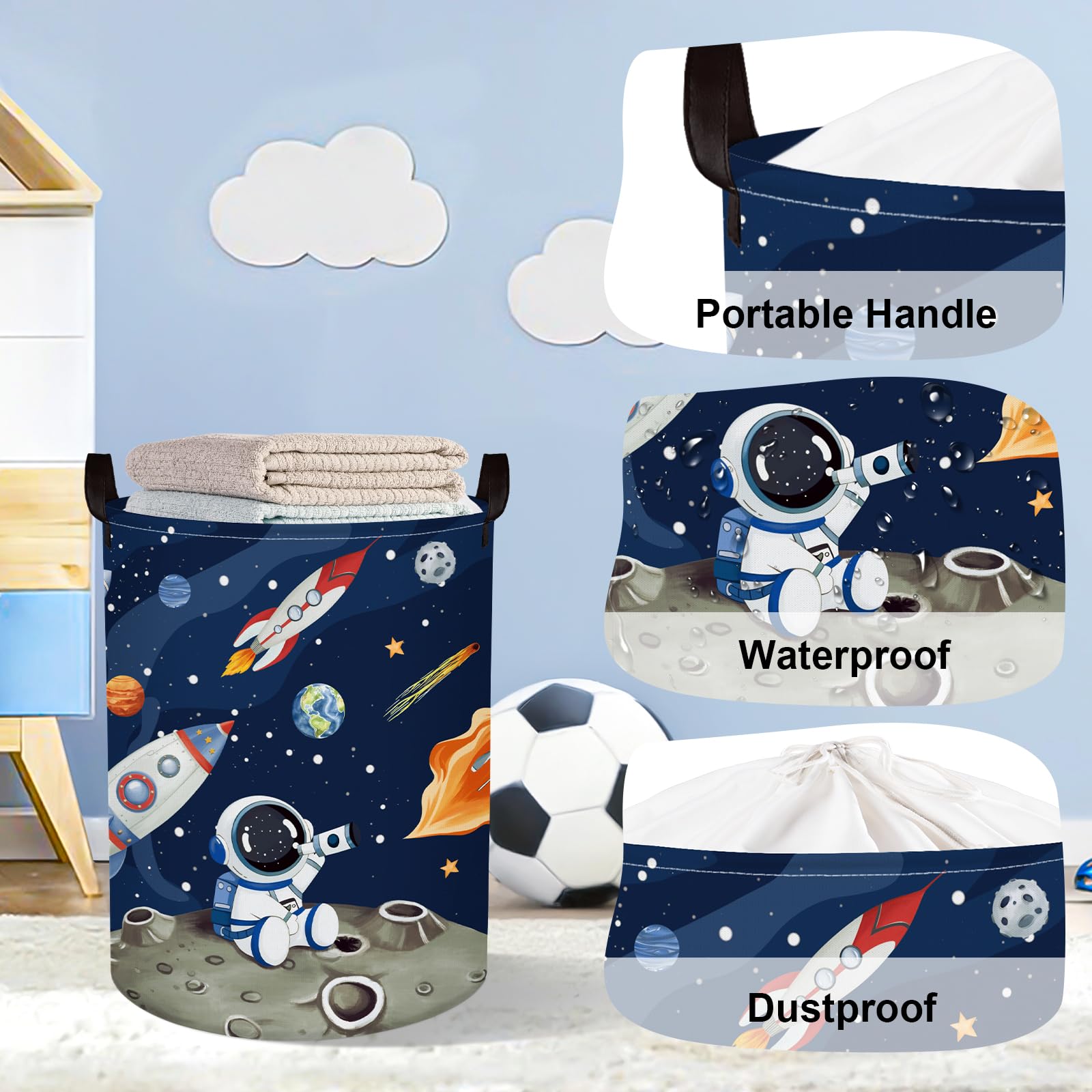 HUUMONSS drawstring-cover space hamper for neat closet storage