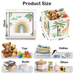 HUUMONSS giraffe-themed cube keeps books and clothes neatly organized