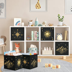 HUUMONSS Sun Moon Storage Cubes in a KALLAX shelf show fit and easy access.