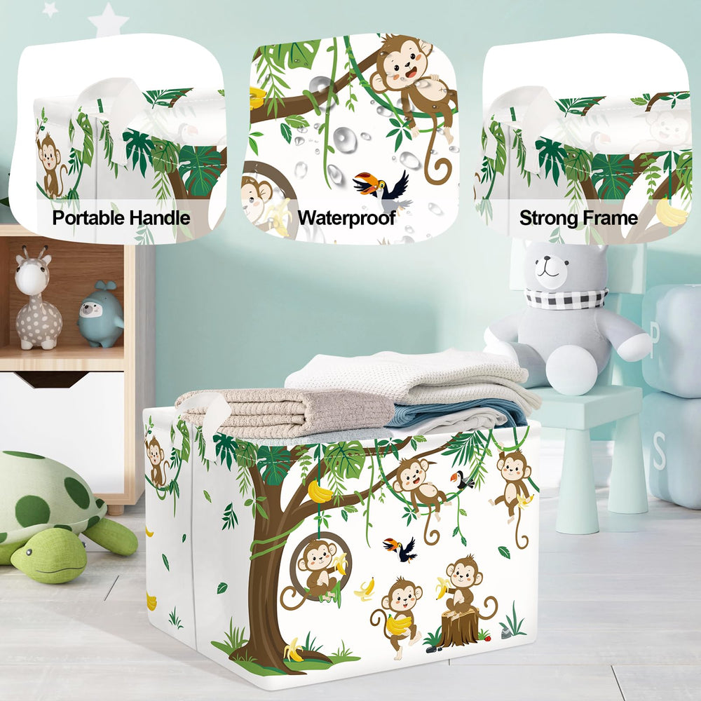 HUUMONSS Woodland Animals clothes organizer basket helps wardrobe tidy