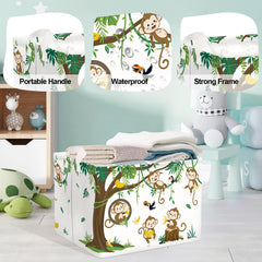 HUUMONSS Woodland Animals clothes organizer basket helps wardrobe tidy
