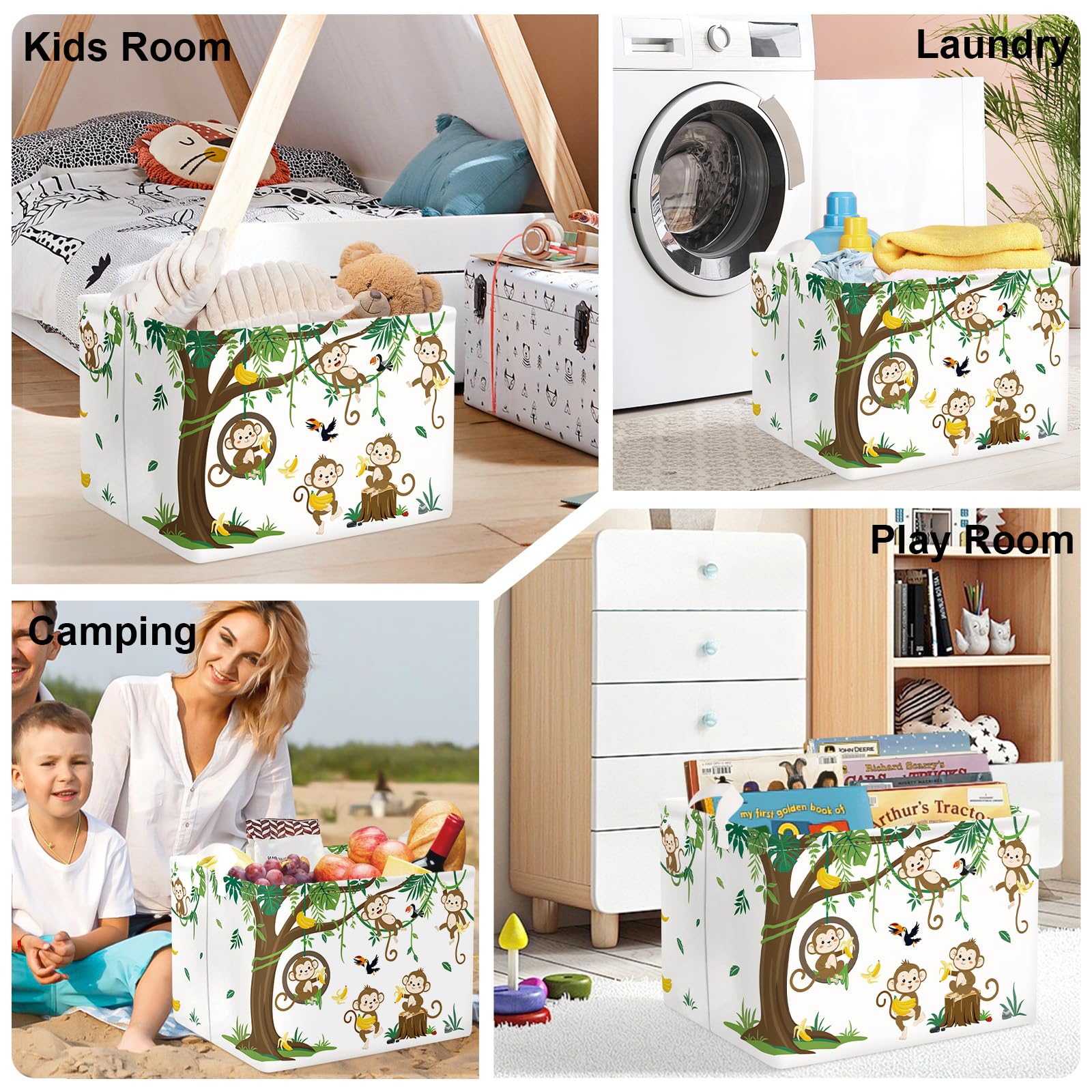 HUUMONSS Woodland Animals under bed storage bin ideal for dorms