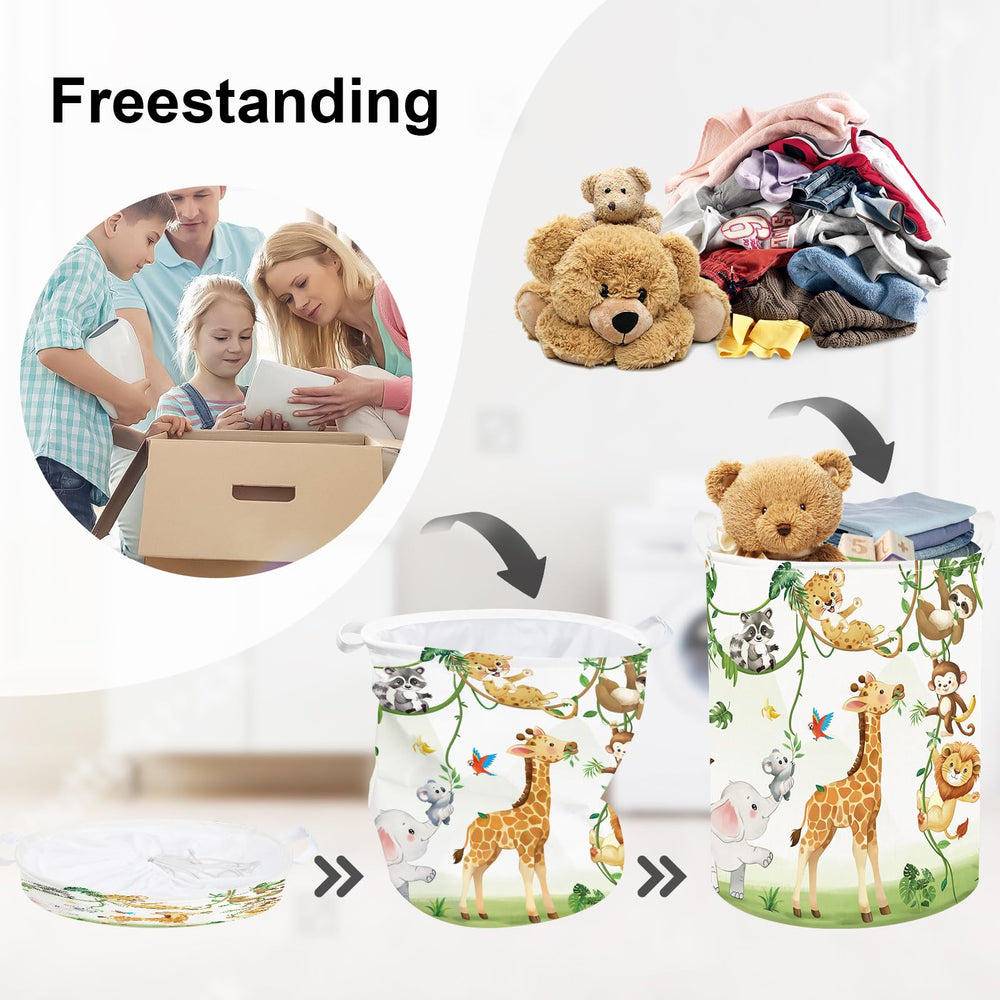 HUUMONSS woodland nursery decor basket adds playful charm to kid's room.
