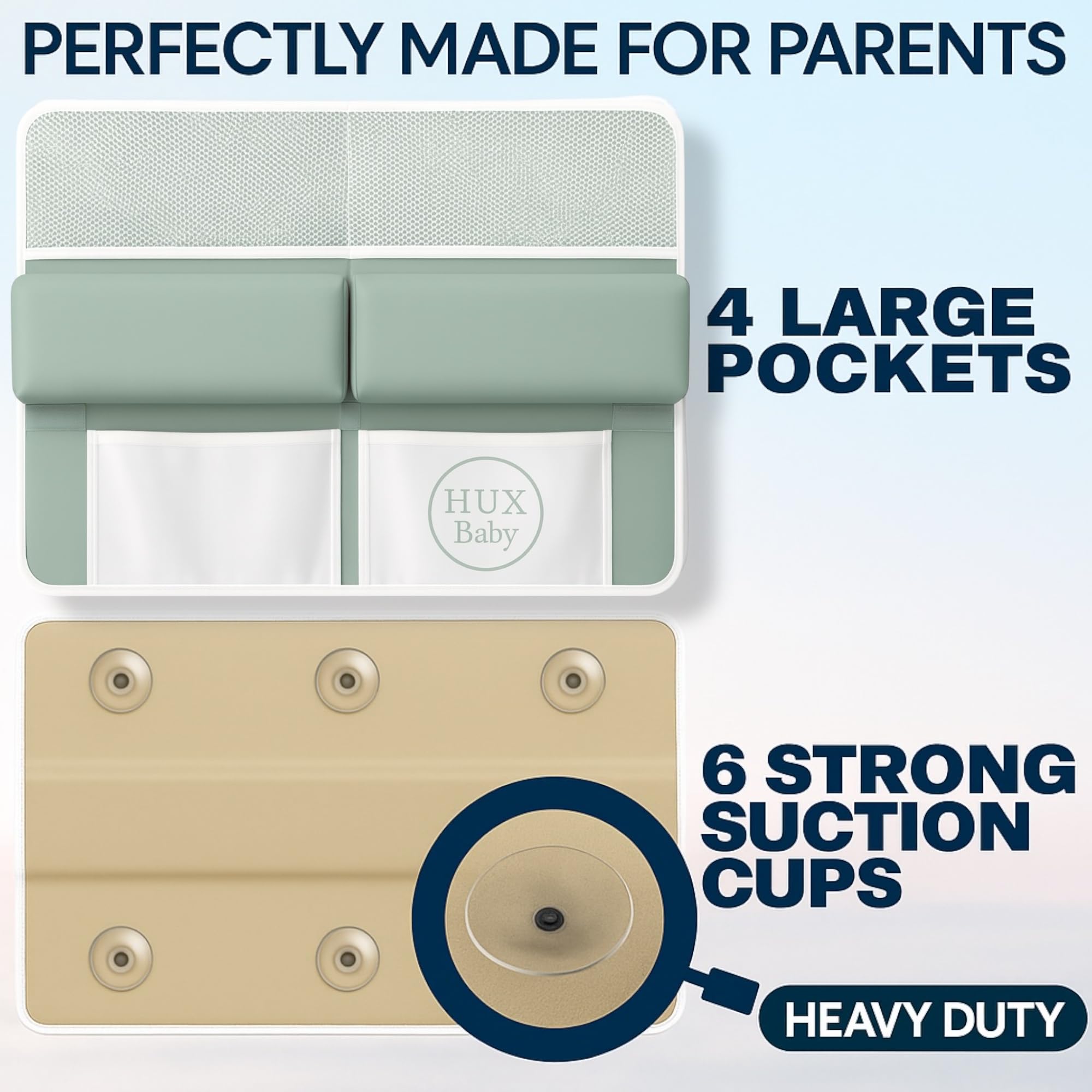 HUX Baby quick-dry technology helps prevent mold after bath time.