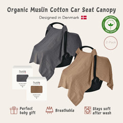 Huxie car seat cover demonstrates sun protection during a stroller walk