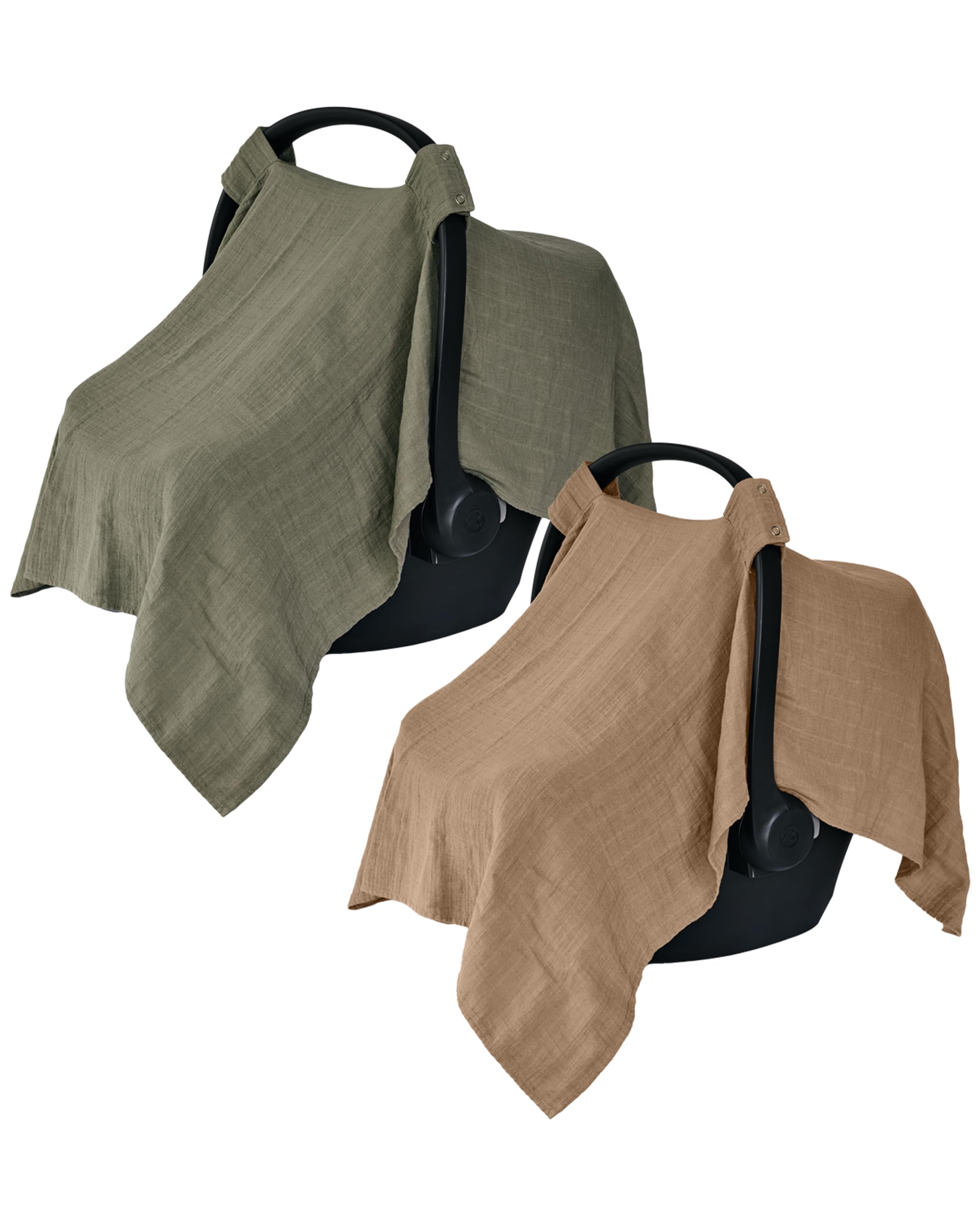 Huxie car-seat-cover sage on-car-seat privacy and sun protection.