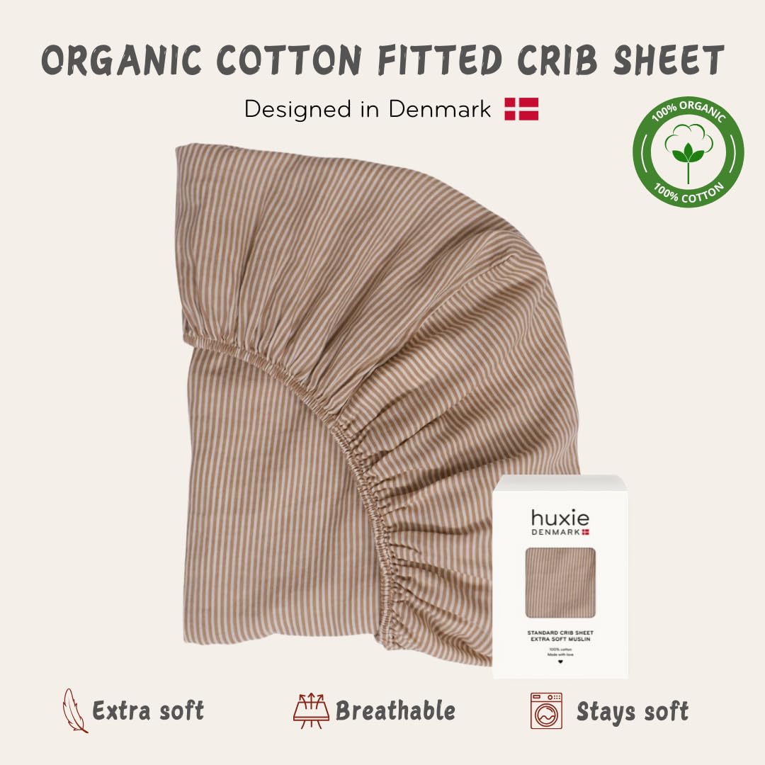 Huxie crib sheets organic cotton closeup highlights breathable fibers