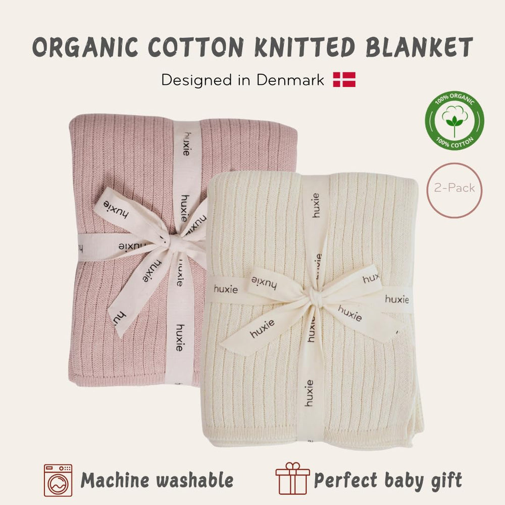 Huxie 2-pack soft white and blush product shot emphasizes versatile 30x40 size.