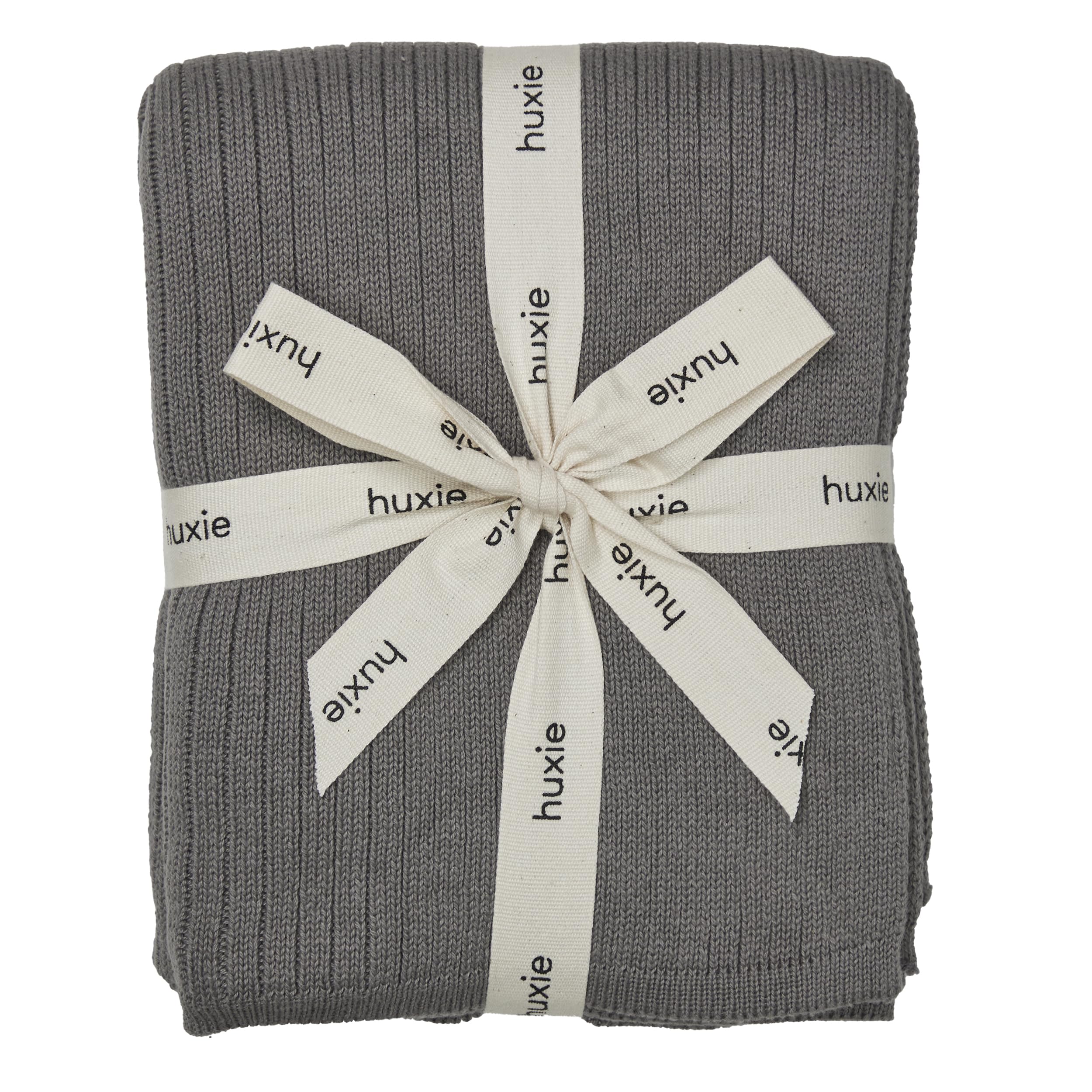 Huxie knitted baby blanket ribbed texture offers ultra-soft fabric for sensitive skin.