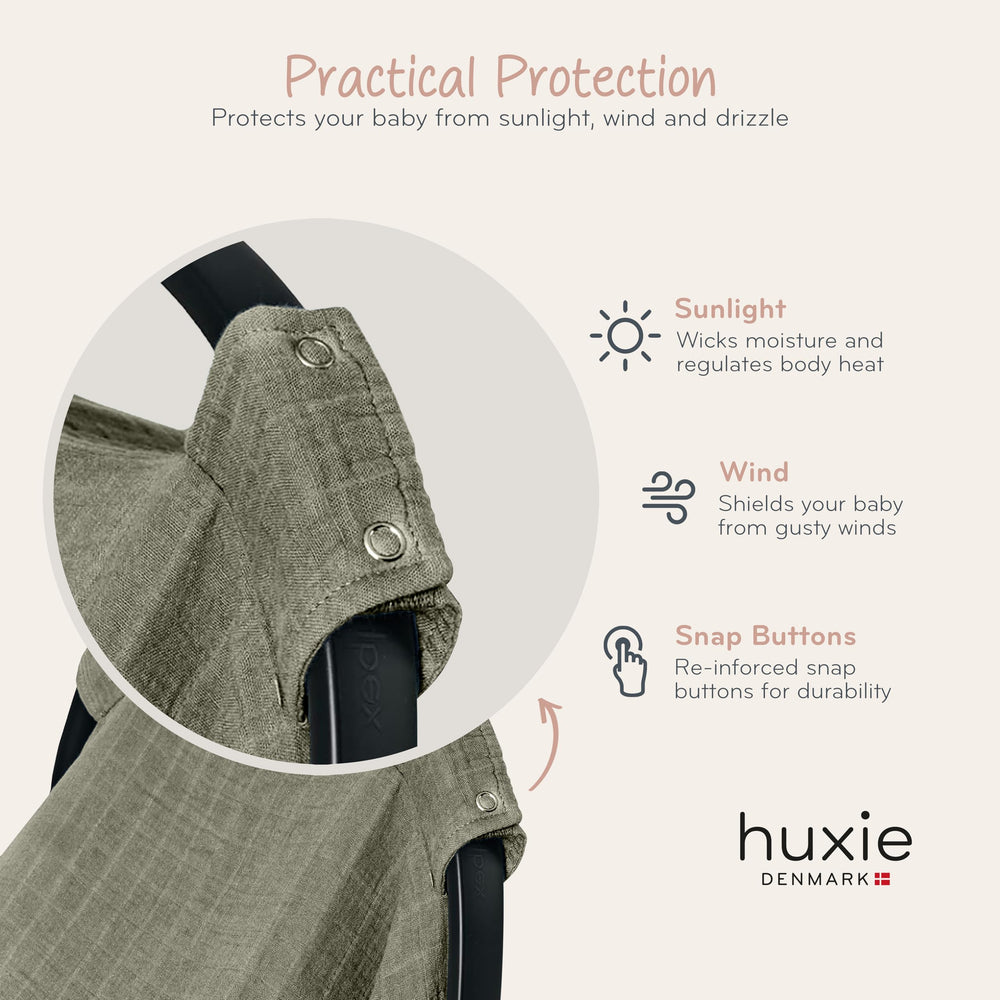 Huxie nursing cover and swaddle use case with versatile design