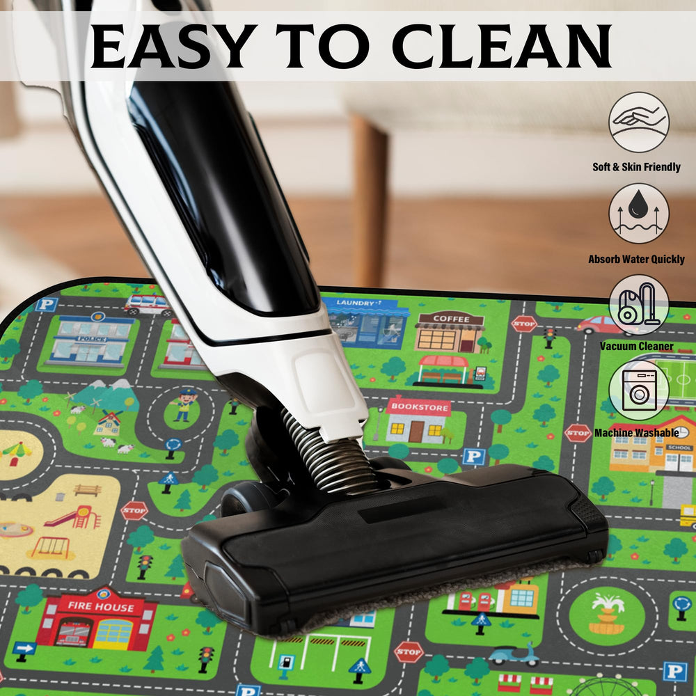 HUXINO washable play rug easy to clean after busy playtime