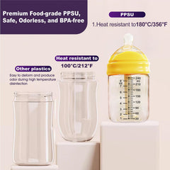 HVLVOYG PPSU bottle anti-colic vent demonstrates smoother milk flow with reduced air intake.