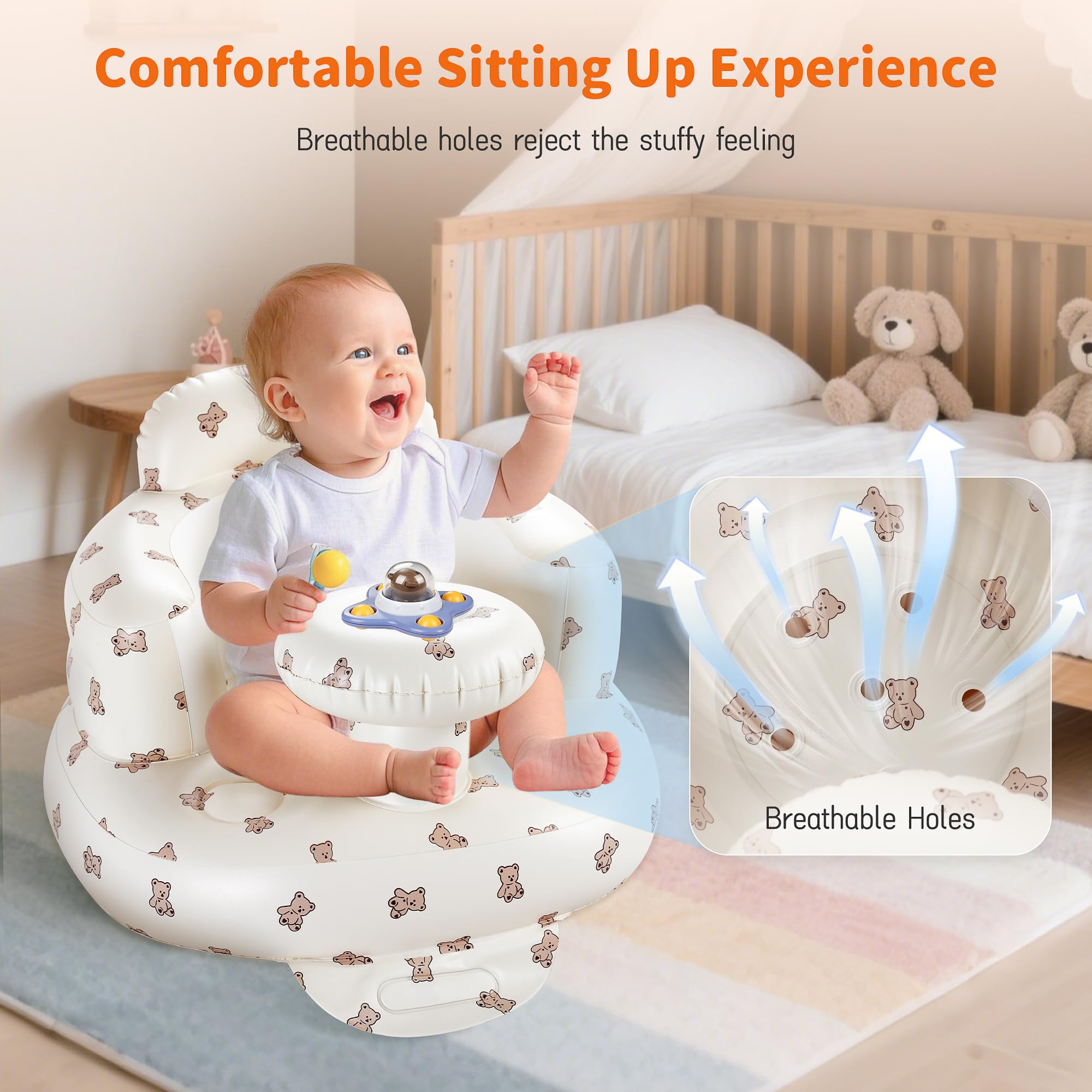 Hvygss inflatable baby seat travel compact demonstrates portability for trips
