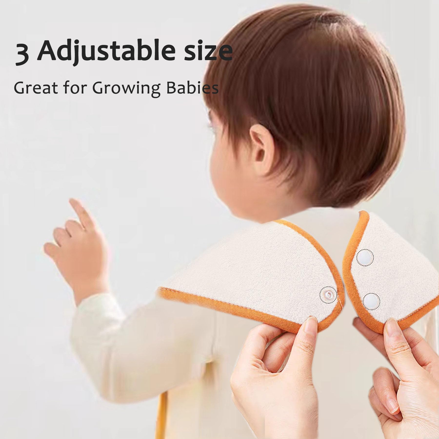 Hwieccogts adjustable snaps bib grows with your child
