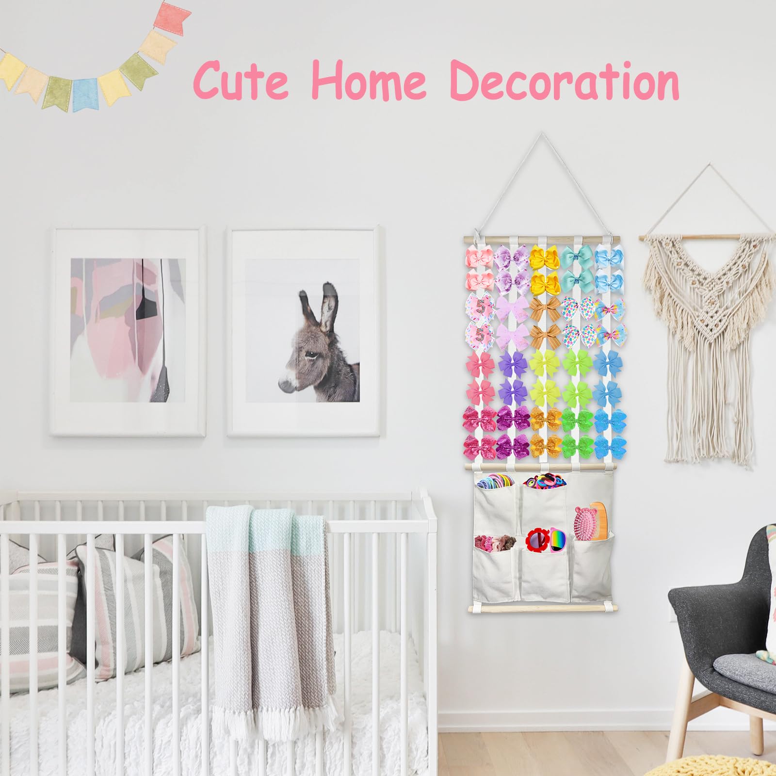 HY.MIS girls room decor bow display adds charm while organizing