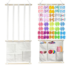 HY.MIS headband holder on wall shows organized bows for quick outfit checks