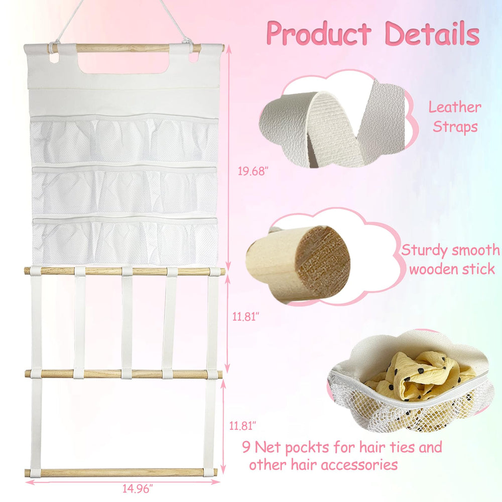 HY.MIS headband organizer features sturdy wooden sticks and cotton nets for reliable daily use.