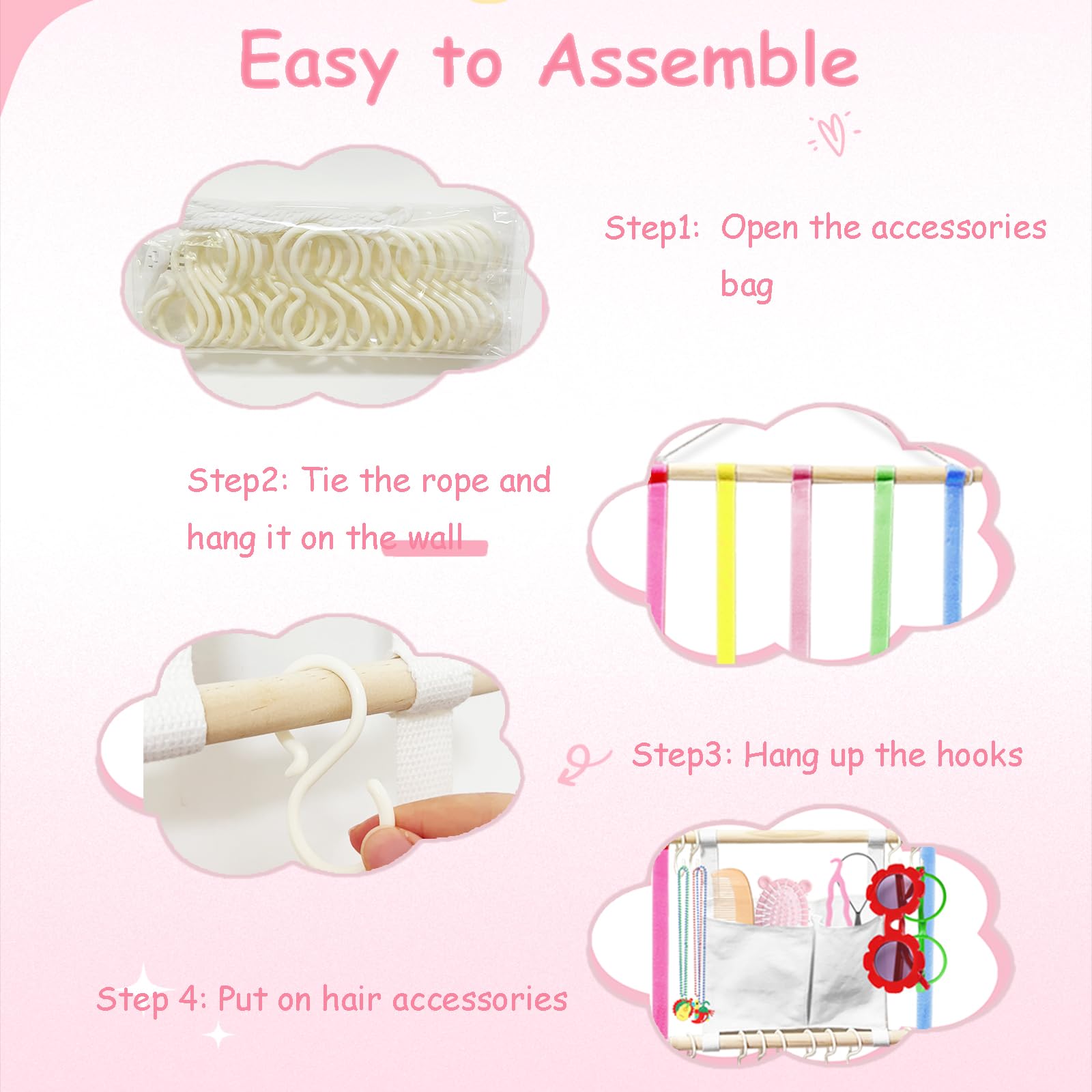 HY.MIS Headband Organizer with color straps helps sort clips by color