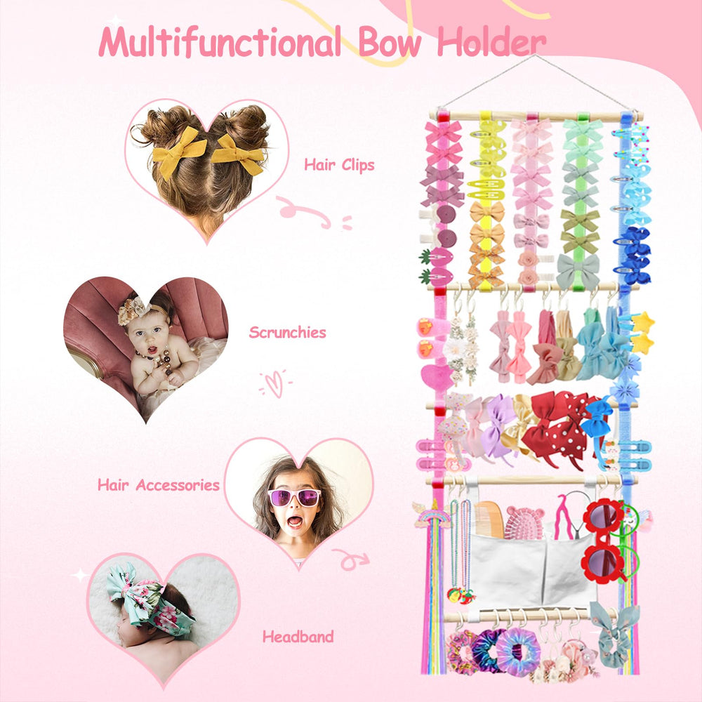 HY.MIS Wall-hanging storage with beech wood rod provides sturdy organization