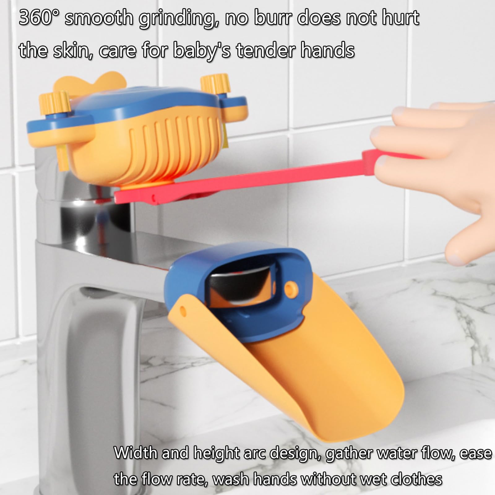 HyabDiop faucet-extender-colorway-blue-yellow showcases appealing color options for kids.