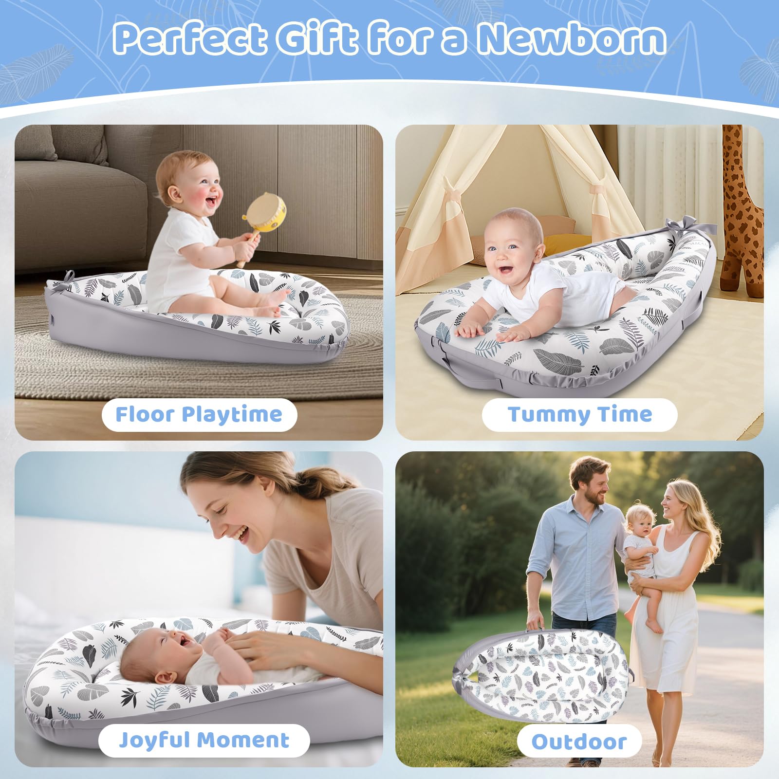 HychYAYA baby lounger safety certifications label shows CPC, CPSIA, ASTM compliance