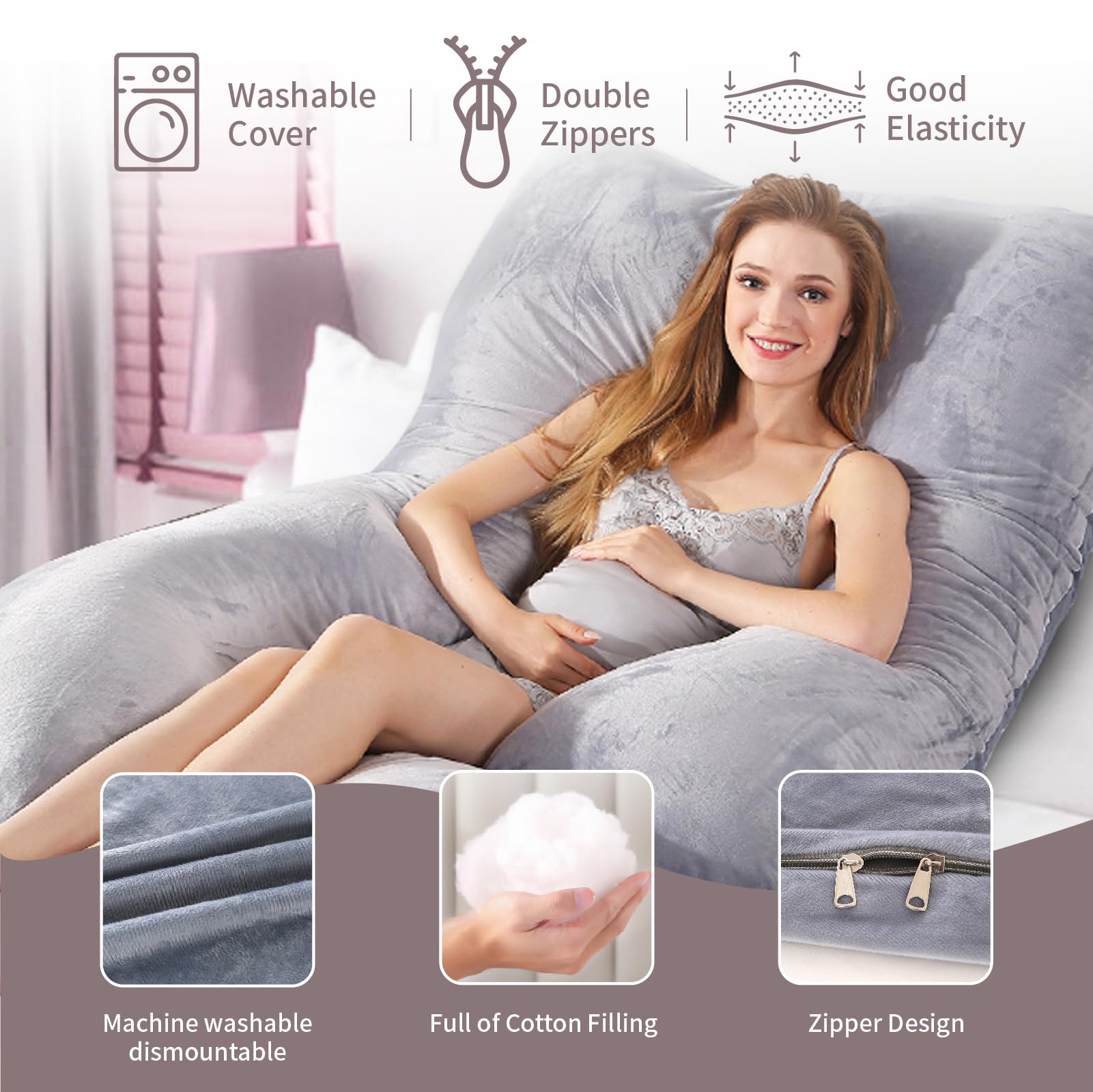 HychYAYA multipurpose pillow used for sleeping, reading, or relaxing.