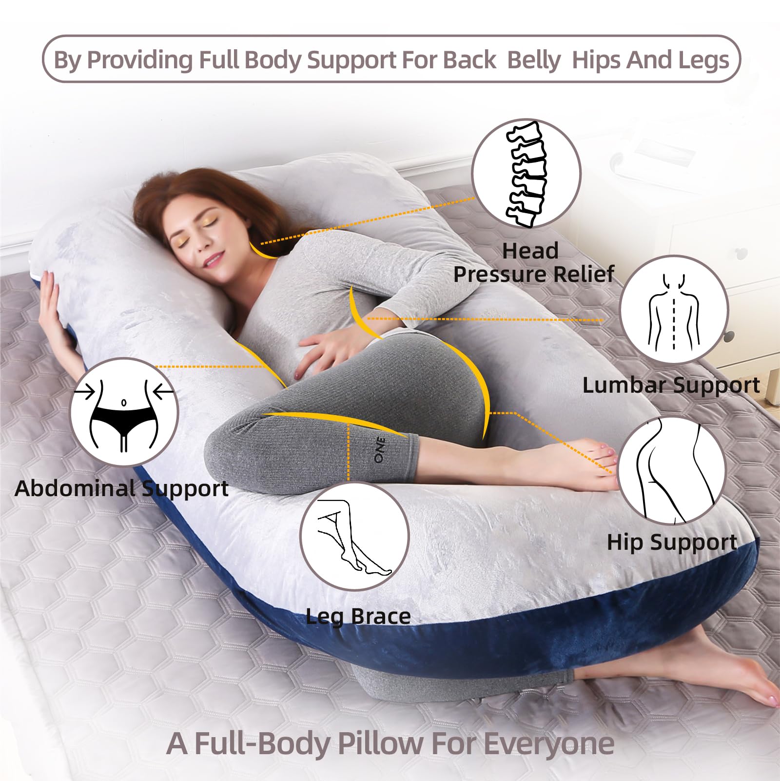 HychYAYA U-shape close-up cover highlighting removable velvet cover for easy cleaning.
