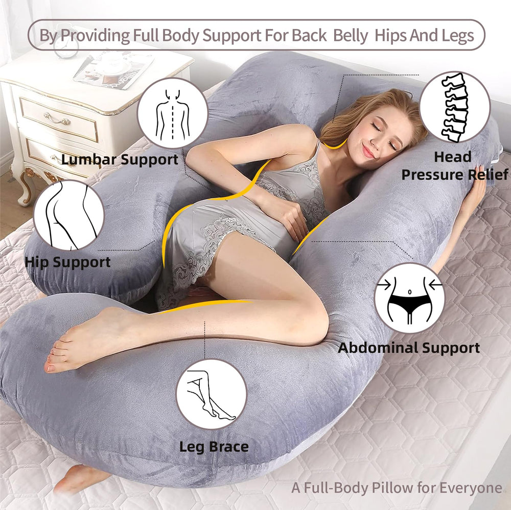 HychYAYA U-shape side-view demonstrates comprehensive head-to-knee support.