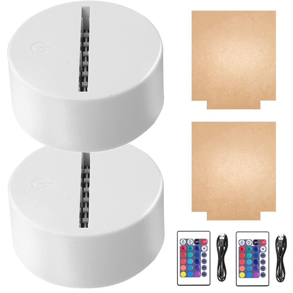 HYNNIO 2-set 3D Night LED base with square acrylic shows vibrant bedroom ambience.