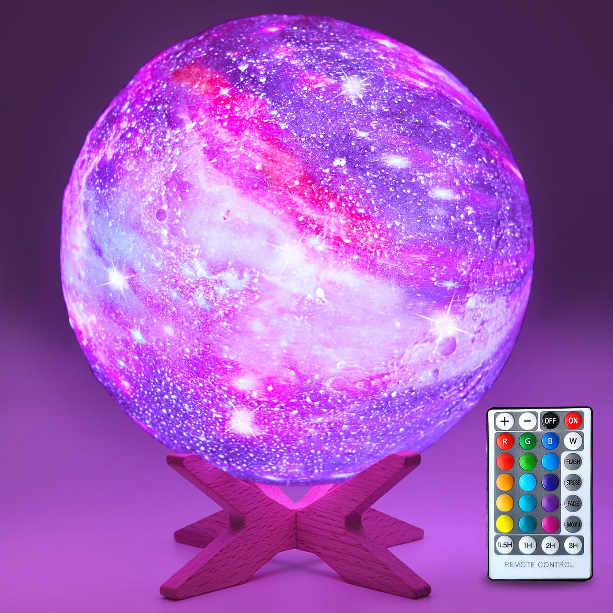HYODREAM moon lamp front view with realistic lunar texture for cozy nights