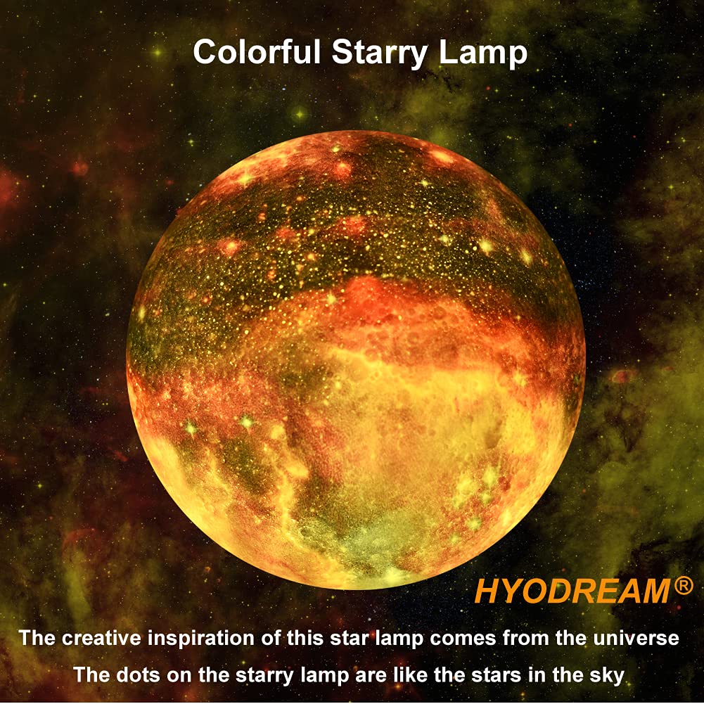 HYODREAM moon lamp side view showing rugged surface for ambient lighting