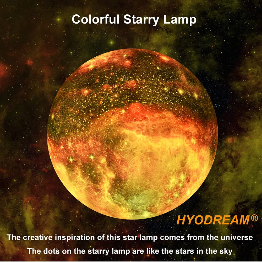HYODREAM moon lamp side view showing rugged surface for ambient lighting
